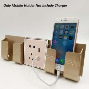 Mobile holder wall mounted stand golden color holding phone