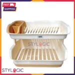 Double Layer Dish Drainer Rack Plastic